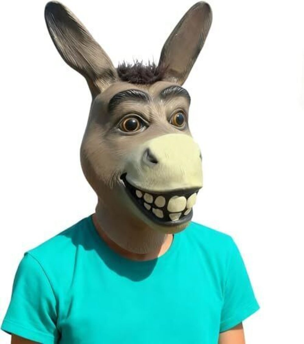 4633 Donkey Mask, Classic Movie Role Play Latex Head Masks, Deluxe Animal